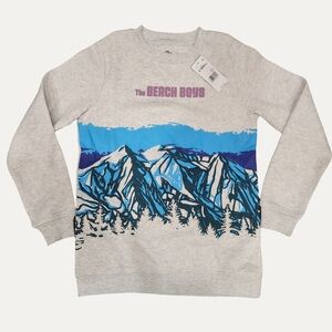 The Beach Boys Graphic Sweatshirt - Light Gray with Blue Mountain Print